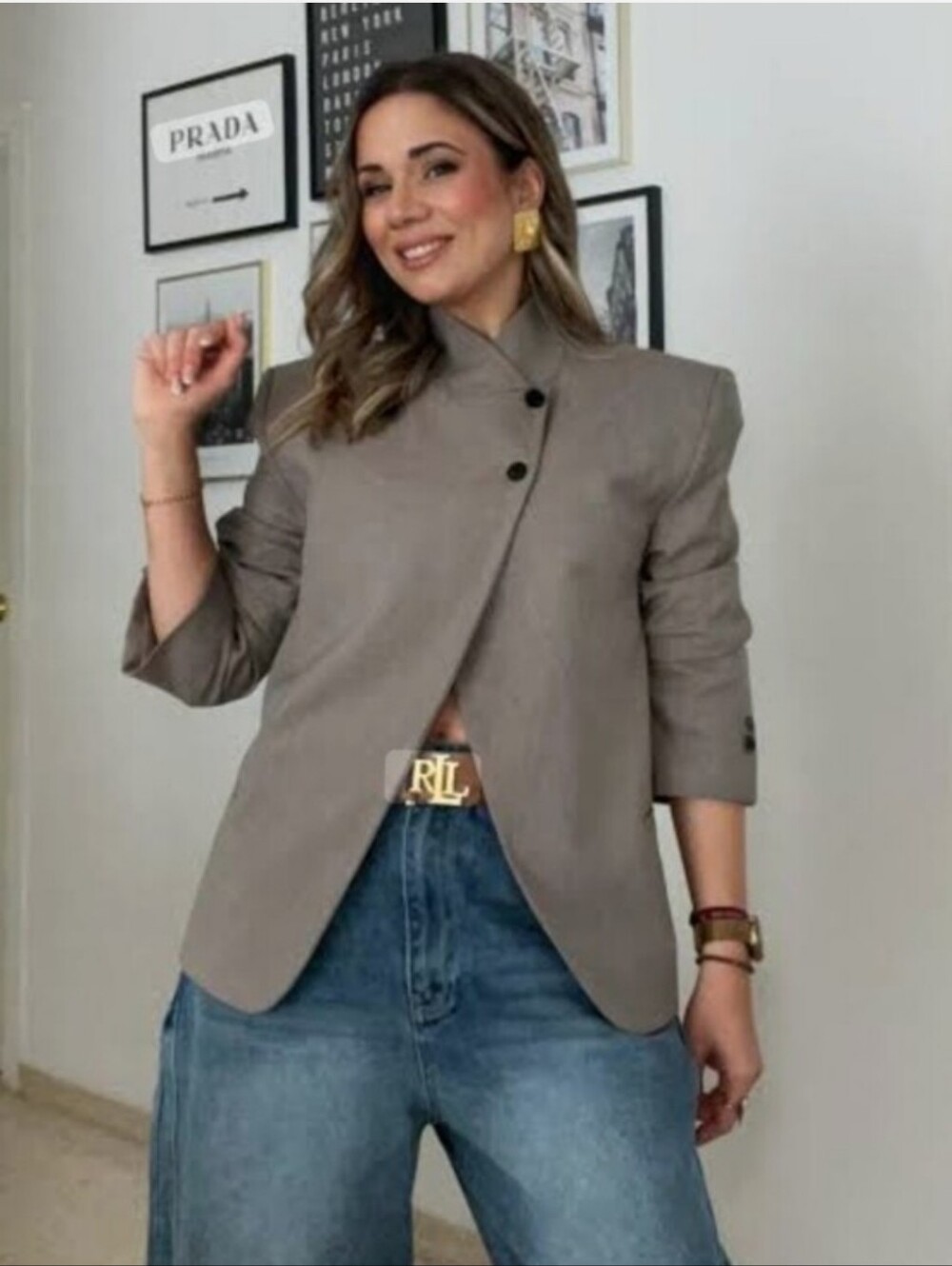 VIRAL ZARA LIMITED EDITION LUXURY HIGH COLLAR BLAZER SIZE L